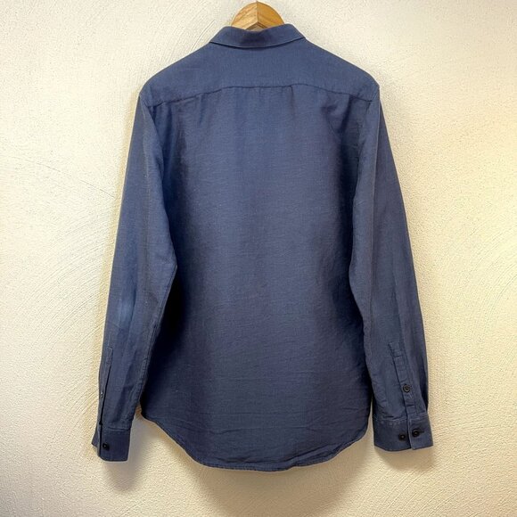 Theory Mens Navy Long-Sleeve Button-Up Shirt - Size L 100% Cotton - Picture 6 of 7